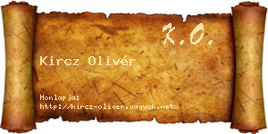 Kircz Olivér névjegykártya